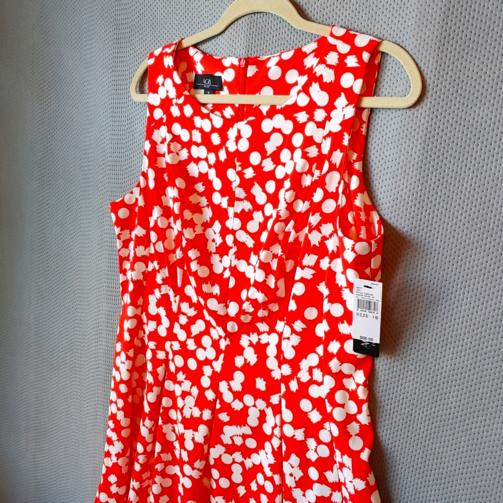 NWT AGB Print Stretch Twill Dress